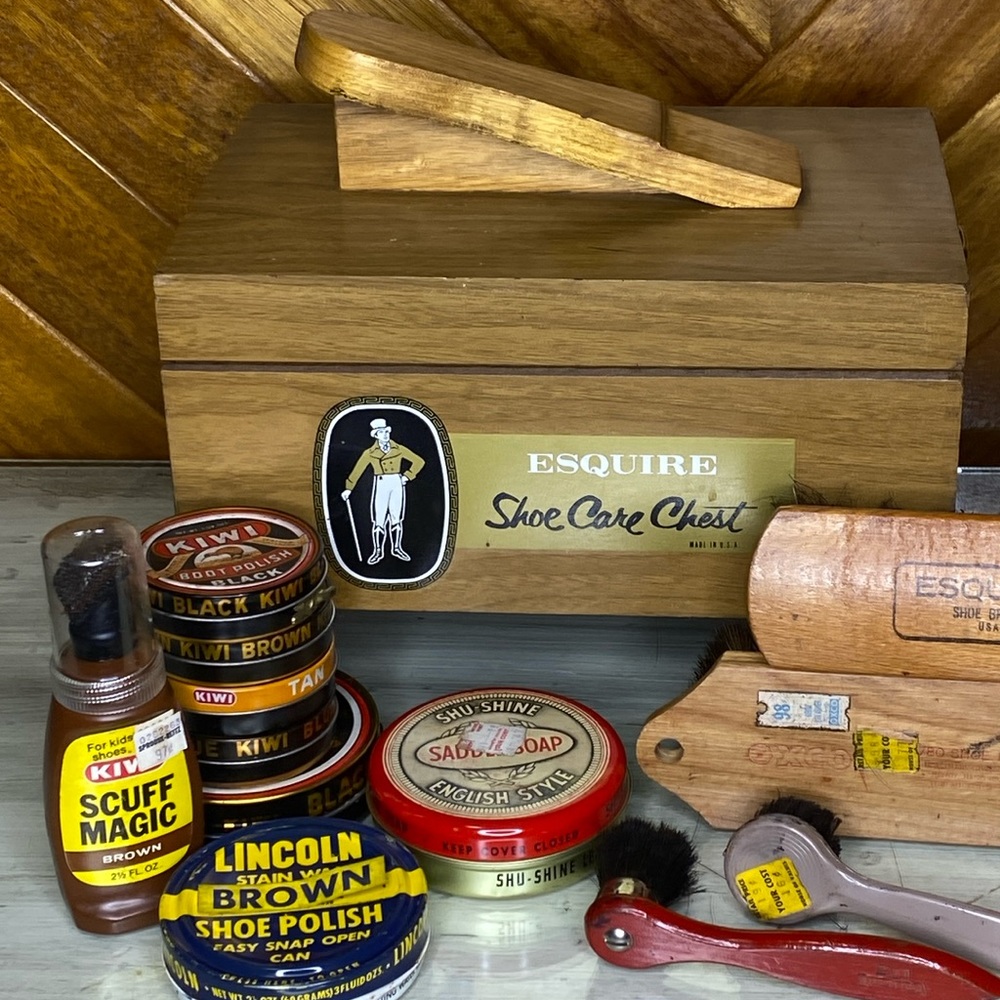 Vintage Shoe Shine Chest by Esquire - Picture 2 of 11
